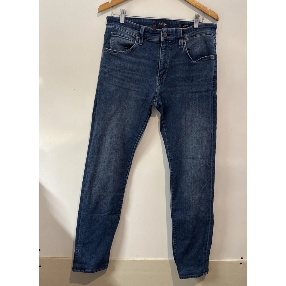 34 Heritage Men's 32x31 Calm Mid-Rise Slim Denim Jeans in Dark Ink Rome.